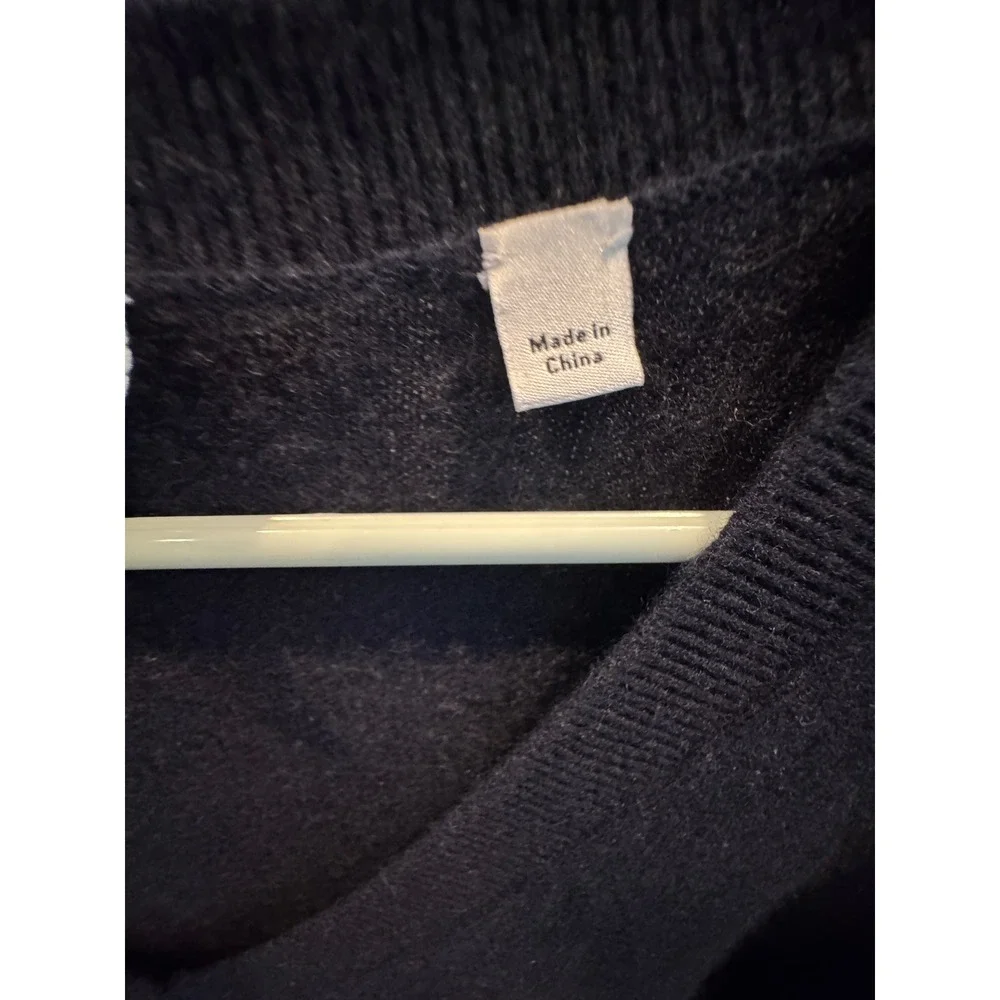 Vince Mens Navy Blue V-Neck Knit Sweater Size M‎